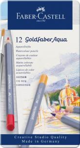 Spalvoti akvareliniai pieštukai Faber-Castell Goldfaber Aqua Creative Studio, 12 spalvų, metalinėje dėžutėje