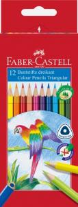 Spalvoti pieštukai Faber-Castell, tribriauniai, 12 spalvų