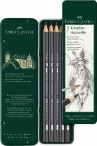 Spalvoti akvareliniai pieštukai Faber-Castell, grafito, 5 vnt