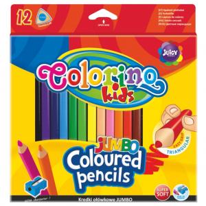 **Spalvoti pieštukai Colorino Kids JUMBO, trikampiai, 12 spalvų