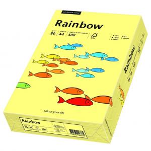 Spalvotas biuro popierius Rainbow, A4, 80g, 12 šviesiai geltonos spalvos, 500 lapų