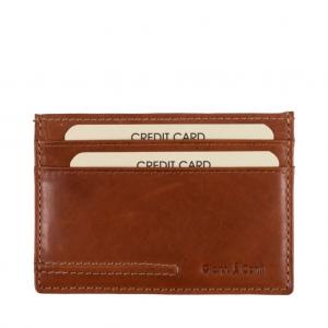 Vizitinių kortelių dėklas Gianni Conti 707188-20, odinis, rudos spalvos