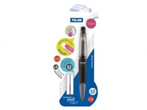 *Automatinis pieštukas  Milan Capsule Slim, HB , 0.5mm +  2 trintukai, blisteryje