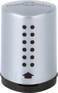 Drožtukas Faber-Castell Grip 2001 mini, plastikinis, su konteineriu, sidabrinės spalvos
