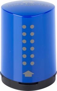 Drožtukas Faber-Castell Grip 2001 mini, plastikinis, su konteineriu, mėlynos/raudonos spalvos