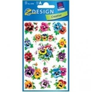 Vaikiški lipdukai Z-Design Flower 4398, našlaitės