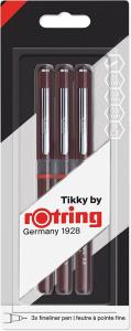 *Piešimo tušinukų rinkinys Rotring Tikky .1/.3/.5 juodos spalvos