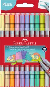 Flomasteriai Faber-Castell skirtingų storių, 10 pastelinių spalvų