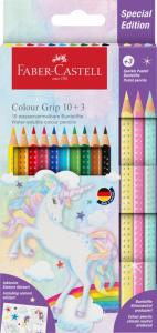 Spalvoti pieštukai Faber-Castell Colour Grip Unicorn 10+3 spalvos