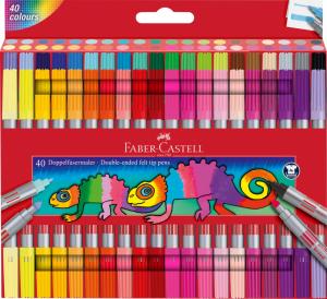 Dvipusiai flomasteriai Faber-Castell, 40 spalvų