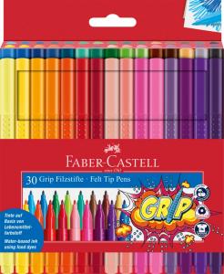 Flomasteriai Faber-Castell Grip trikampiai 30 spalvų