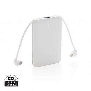 5.000 mAh Pocket Powerbank with integrated cables