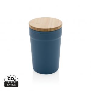 GRS certified recycled PP mug with bamboo lid