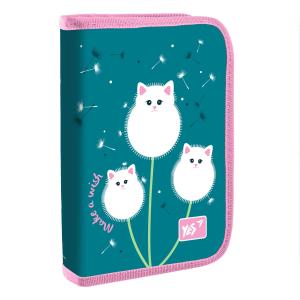 Forminis penalas YES HP-04,vieno skyrius su  dviem atvartais, Dandelion Cats, Capri mėlynas