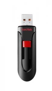 USB atmintinė SanDisk Cruzer Glide USB Flash Drive 64GB, Black, Red