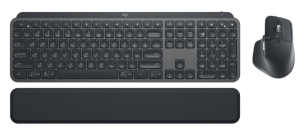 Logitech MX Keys Combo for Business Gen 2 Belaidė klaviatūra ir pelė + Atrama riešui, DE, Graphite