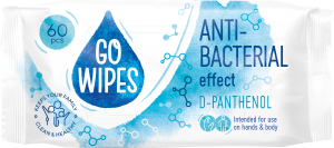 Drėgnos servetėlės GOWIPES Antibact D-Panthenol 60 vnt.