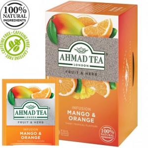 Ahmad Tea Natūrali arbata ''Mango & Orange'', 20 folijos pakelių