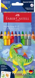 Akvareliniai pieštukai Faber-Castell Jumbo grip Dinosaur, 8+2 spalvos