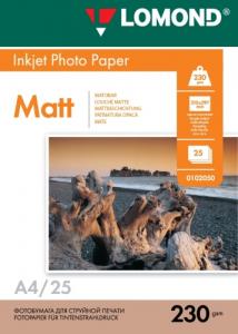 Fotopopierius Lomond Photo Inkjet Paper Matinis 230 g/m2 A4, 25 lapai