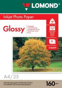 Fotopopierius Lomond Photo Inkjet Paper Blizgus 160 g/m2 A4, 25 lapai