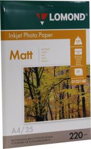 Fotopopierius Lomond Photo Inkjet Paper Matinis 220 g/m2 A4, 25 lapai, dvipusis