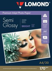 Fotopopierius Lomond Premium Photo Paper Pusiau blizgus 170 g/m2 A4, 20 lapų, Bright