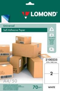 Lipnus popierius lipdukams Lomond Self-Adhesive Universal Labels, 2/210x148,5, A4, 50 lapų, Balta