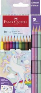 Spalvoti pieštukai Faber-Castell Colour Grip Unicorn 10+3 spalvos