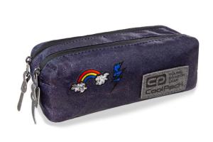 Penalas COOLPACK Pouch Sparkling Badges Jeans RECTANGULAR, su dvigubu užtrauktuku