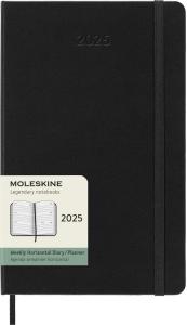 Kalendorius-užrašų knygutė Moleskine 2025 m, 13x21 cm, savaitė, kietu viršeliu, juodos spalvos