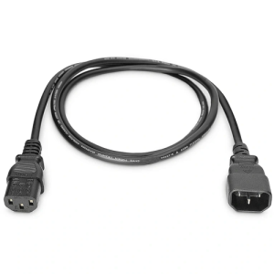 Digitus AK-440201-018-S Power Cord Extension Cable, C14-C13M/F, 1.8m, Black