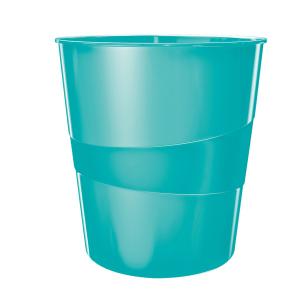 Šiukšliadėžė Leitz Plus Wow, 15 litrų, ledo mėlyna