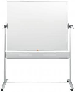 Dvipusė vartoma emaliuota balta magnetinė lenta NOBO Classic 120x150 cm, su mobiliu stovu