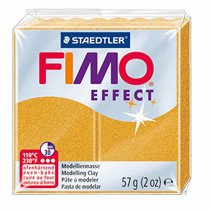 Modelinas Fimo, 56g, metalizuotos auksinės spalvos