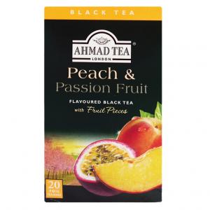 Juodoji arbata Ahmad Peach & Pasion Fruit, 20x2g