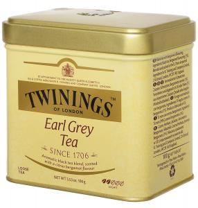 Juodoji arbata Twinings Earl Grey,biri, 100g, skardinėje dėžutėje