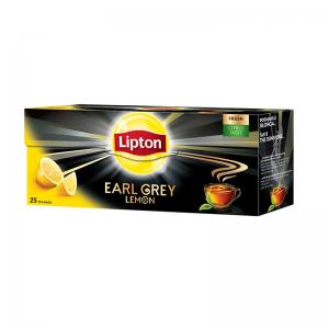 Juodoji arbata LIPTON Earl Grey, 25 arbatos pakeliai dėžutėje