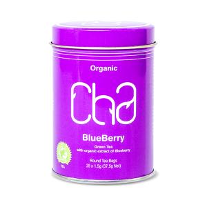 Žalia ekologiška CHA arbata, mėlynių skonio, 25 pakelių, 37,5g