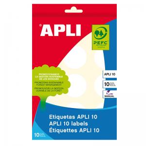 Lipnios etiketės APLI, apvalūs, diam. 32 mm,10 l., balta