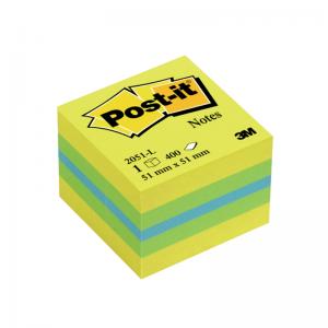 Lipnūs lapeliai Post-it, 51x51mm, 400 lapelių, gelsvos ir žalios spalvos