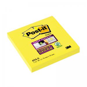 Lipnūs lapeliai Post-it Super Sticky, 76x76mm, 90 lapelių, geltonos spalvos