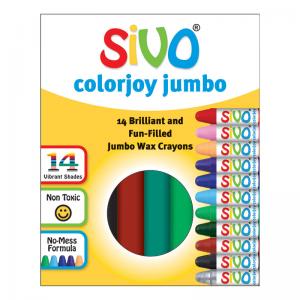 Vaškinės storos kreidelės SiVO Jumbo 90 mm, 14 spalvų