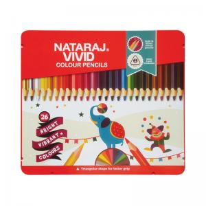 Spalvoti pieštukai, tribriauniai, NATARAJ Vivid, 26 spalvos