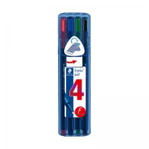 Tušinukas STAEDTLER Triplus ball 437 F, 4 spalvų rinkinys