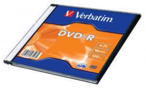 VERBATIM DVD-R 4.7GB 16x, plona dėžutė (43547)