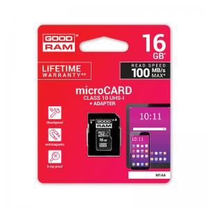 Atminties kortelė MICRO CARD cl 10 UHS I, 16GB + adapteris