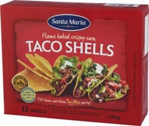 Kukurūzų krepšeliai SANTA MARIA Tex Mex Taco shells, 125 g