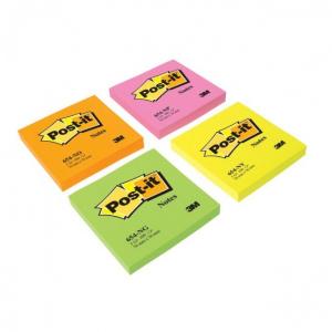 Lapeliai lipnūs Post-it® 76x76mm 1blokelis x100lapelių neoninės žalios spalvos