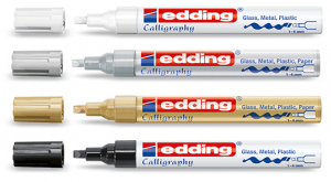 *Kaligrafinis žymeklis Edding 755, 1-4mm, sidabrinės spalvos